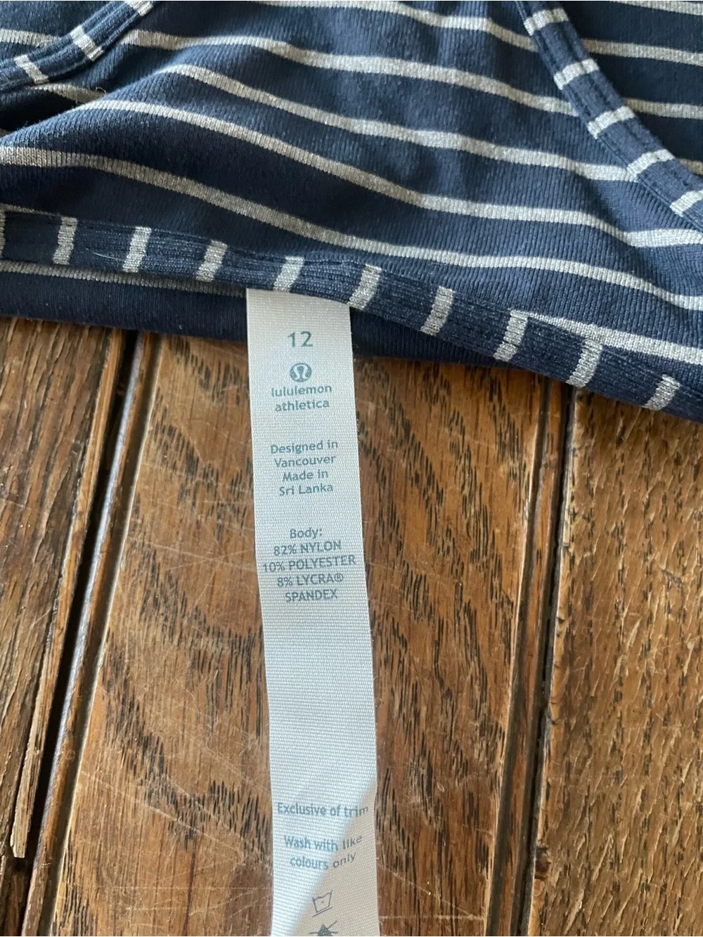 Lululemon Striped Navy Racerback - Women’s 12